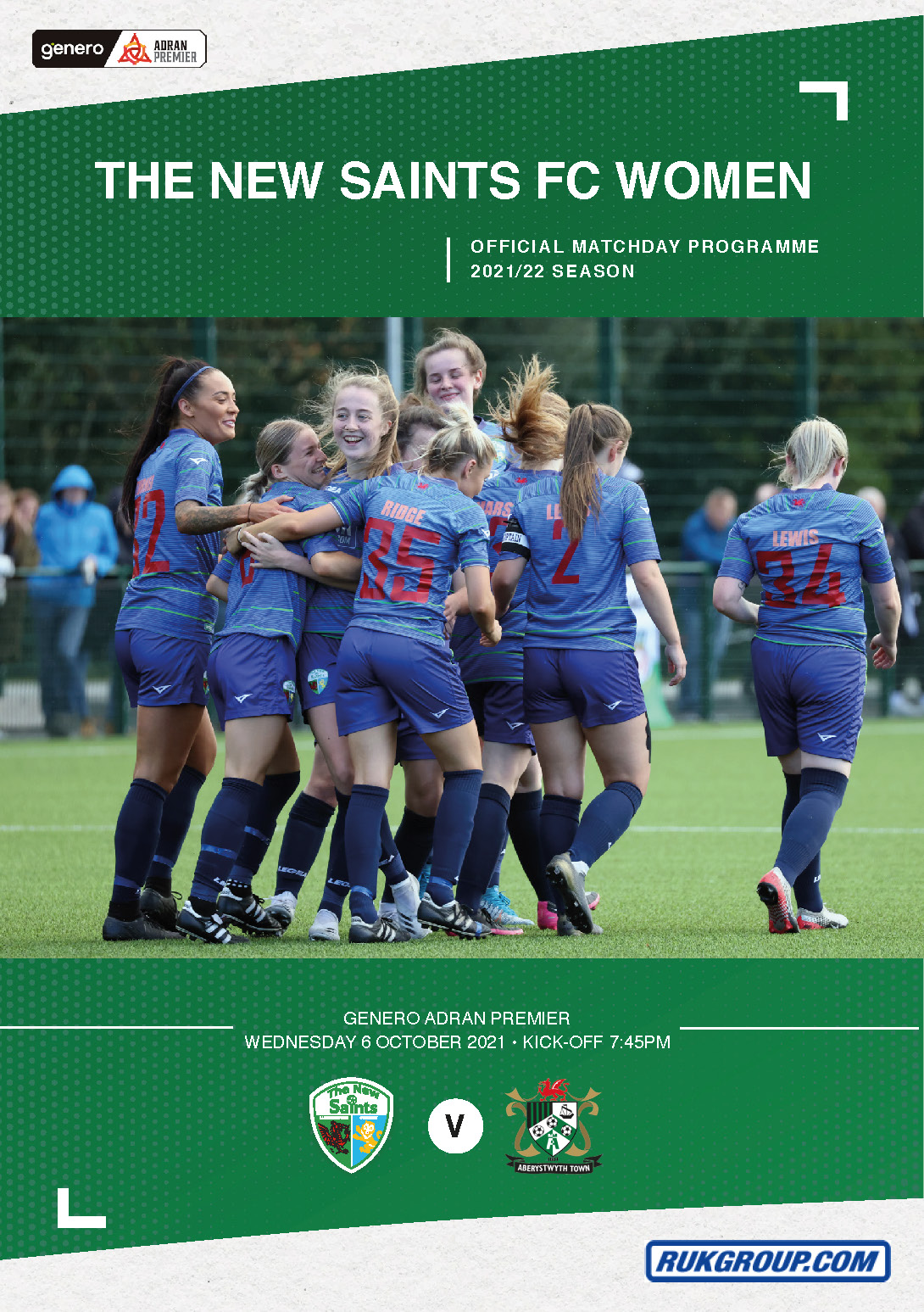 The New Saints Women vs Aberystwyth Town Women – Front cover