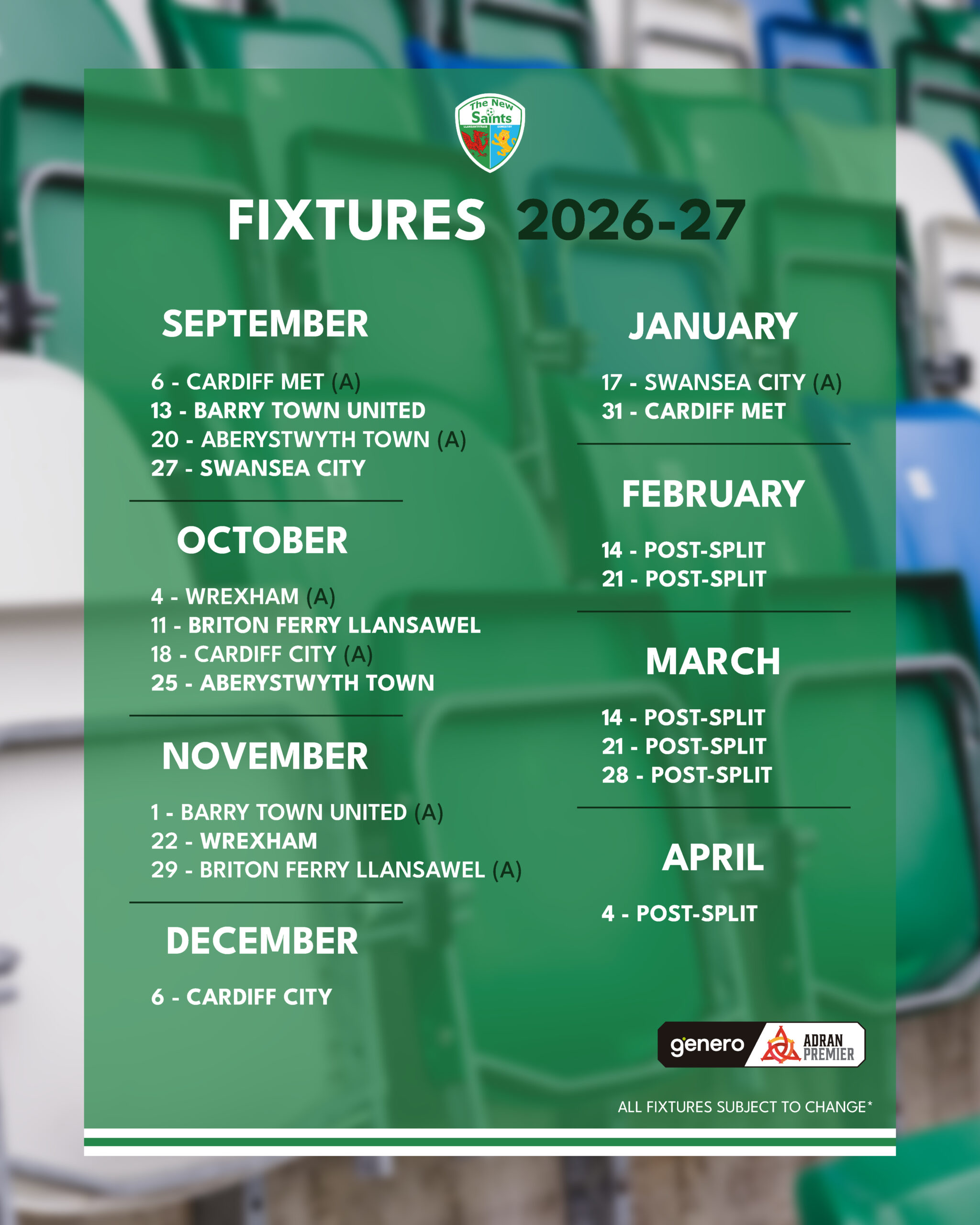 Adran Premier phase one fixtures-01-01