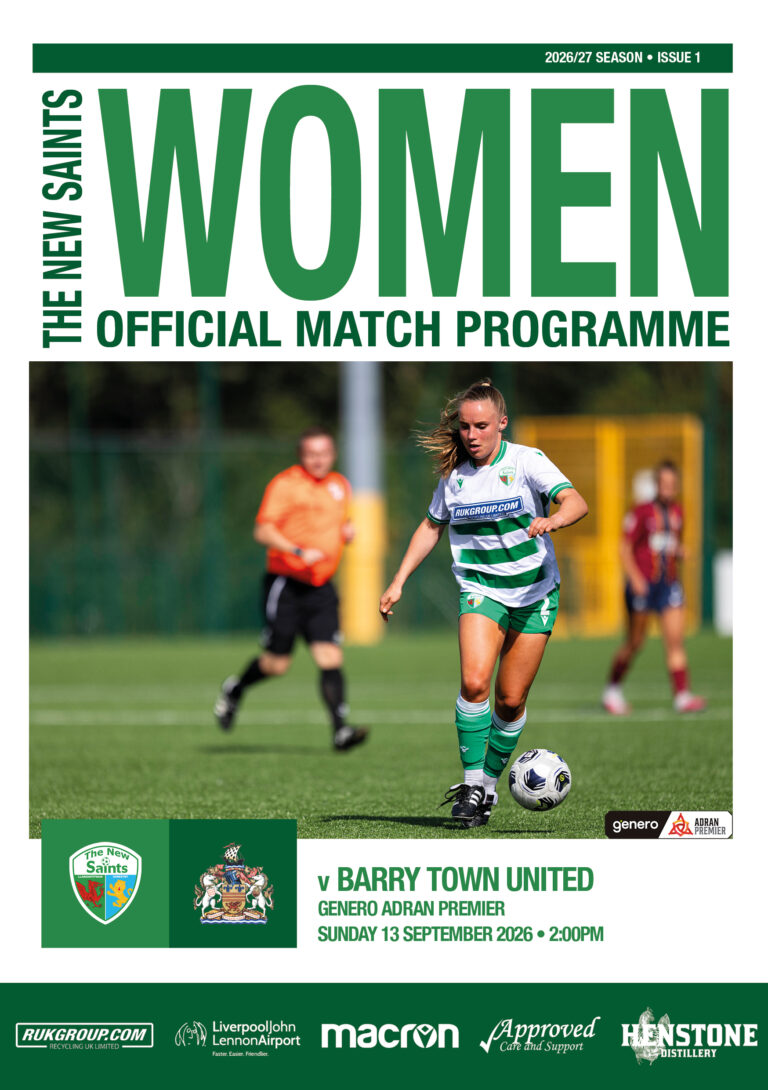The New Saints Women vs Barry Town United Women - Match Programme - Sunday 13th September 2026