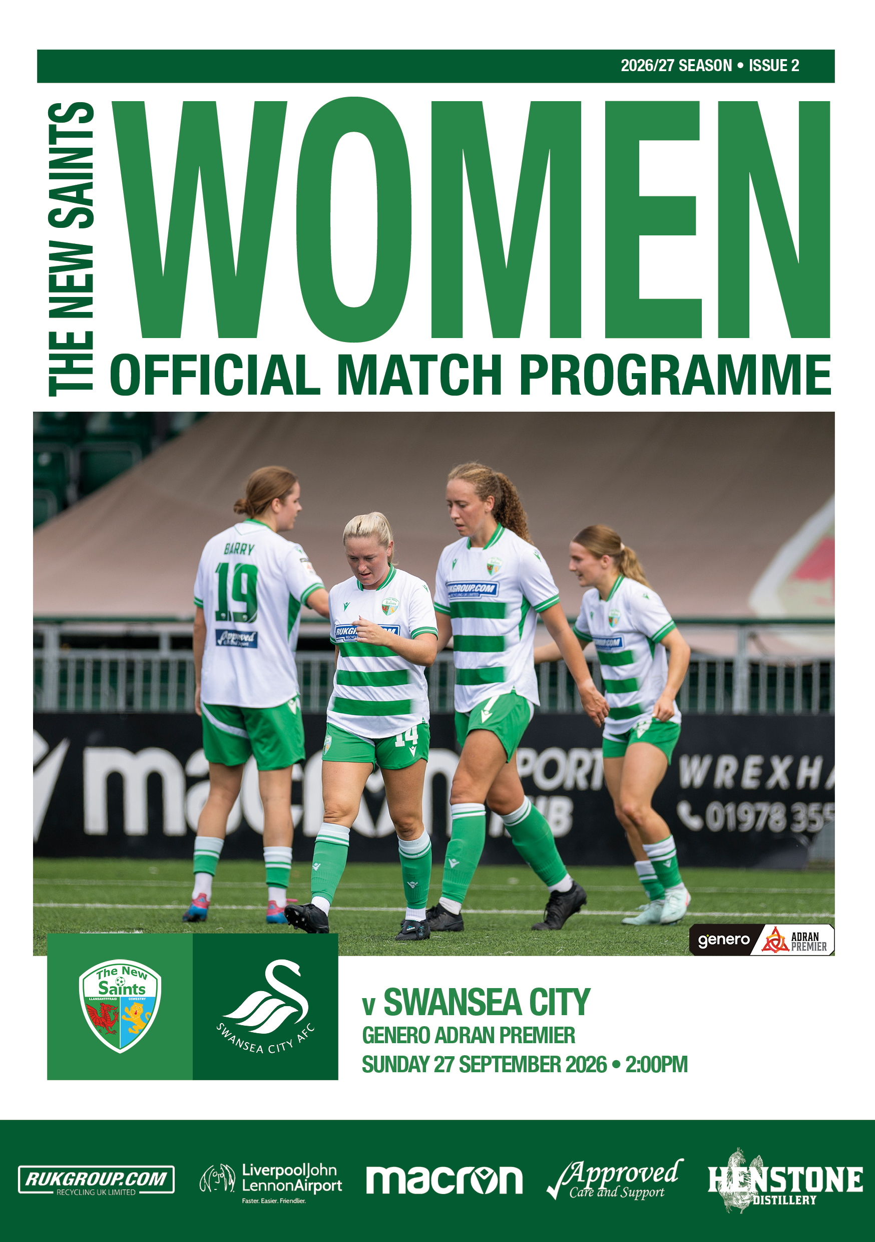 The New Saints Women vs Swansea City Women – Match Programme – Sunday 27th September 2026